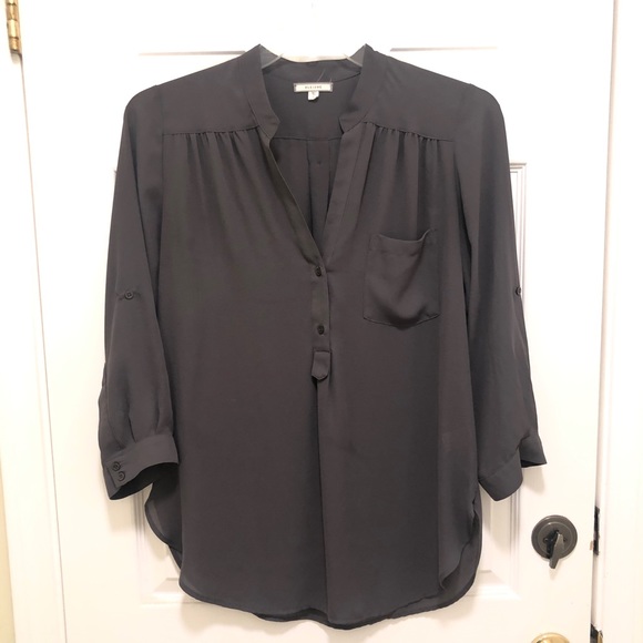 Anthropologie Tops - ANTHRO Charcoal Tunic with Convertible Sleeves